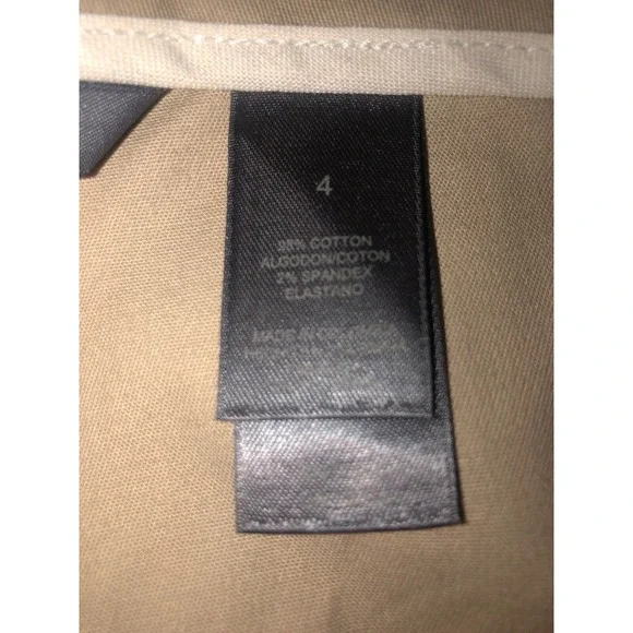 New Liz Claiborne Michaela Womens Capri Pants Size 4 Beige Flat Front - Picture 4 of 7